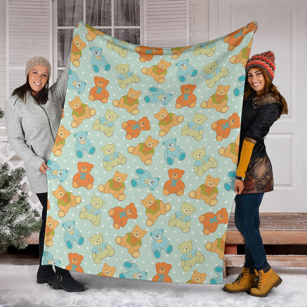 Bear Pattern Print Design 02 Premium Blanket