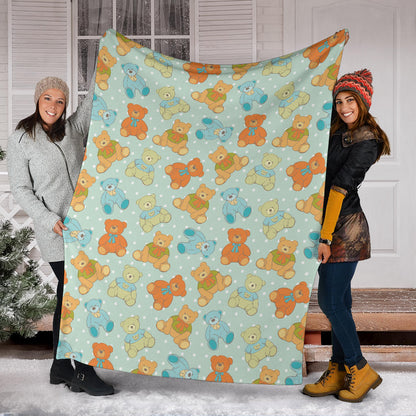 Bear Pattern Print Design 02 Premium Blanket
