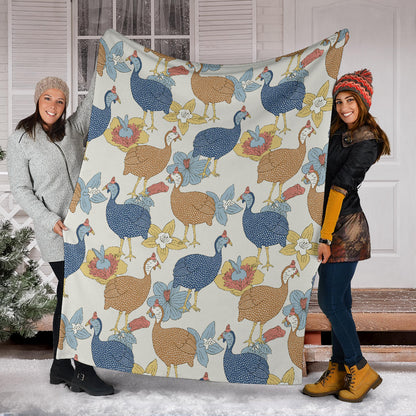 Guinea Fowl Pattern Print Design 01 Premium Blanket