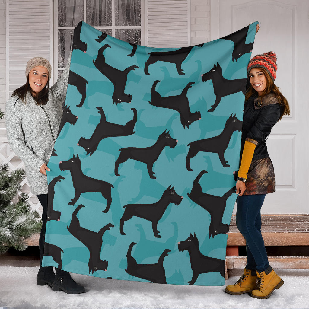 Schnauzers Pattern Print Design A01 Premium Blanket