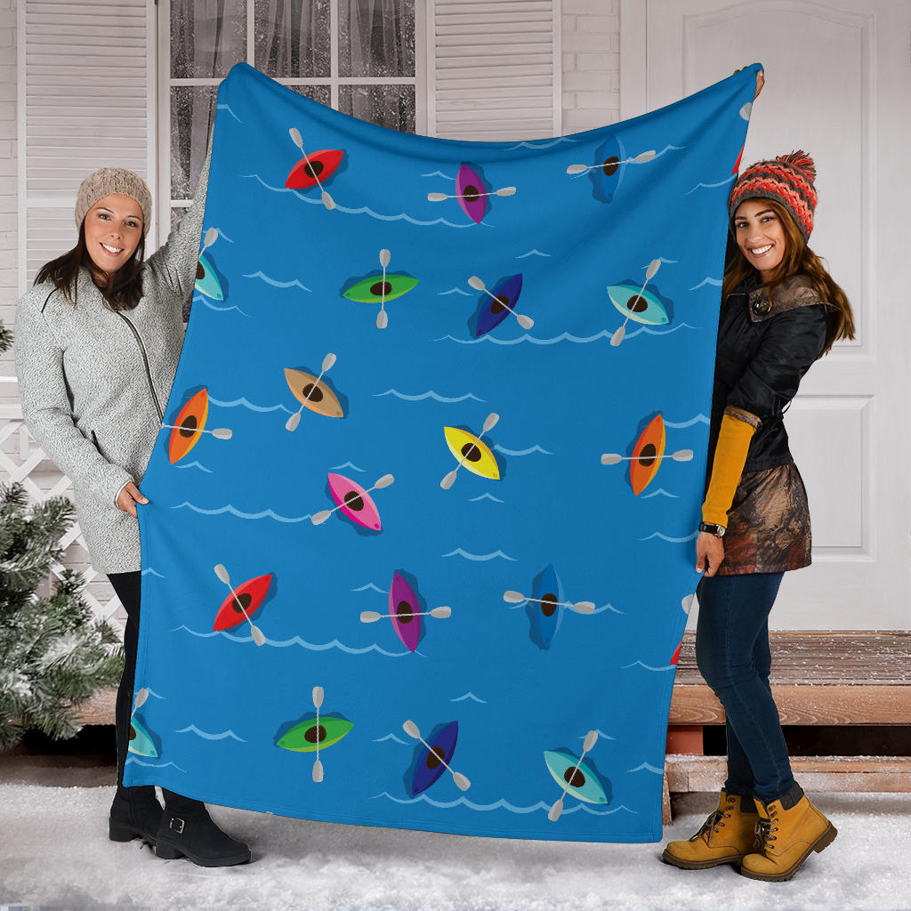 Kayak Pattern Print Design 03 Premium Blanket