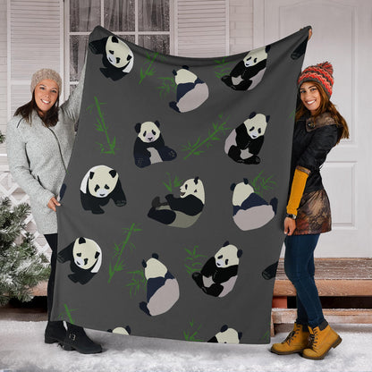 Panda Pattern Print Design A06 Premium Blanket