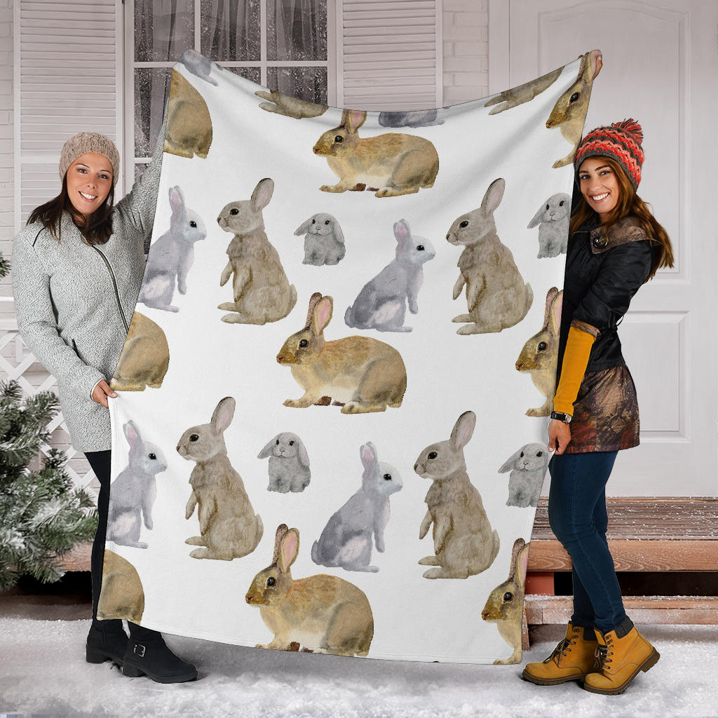 Rabbit Pattern Print Design 02 Premium Blanket