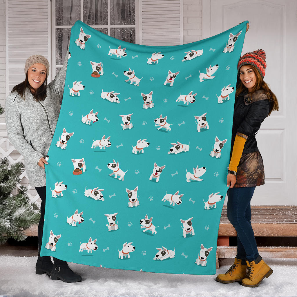 Bull Terriers Pattern Print Design 07 Premium Blanket