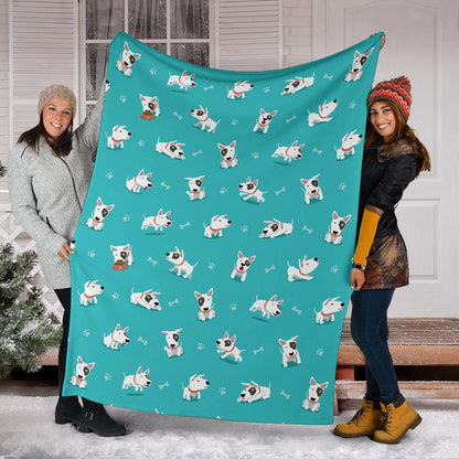 Bull Terriers Pattern Print Design 07 Premium Blanket