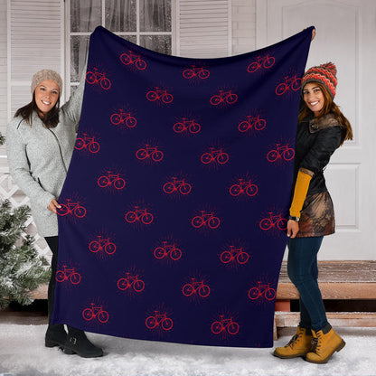 Bicycle Pattern Print Design 01 Premium Blanket