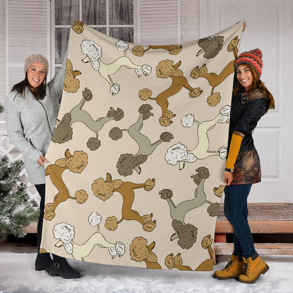 Poodle Pattern Print Design A01 Premium Blanket