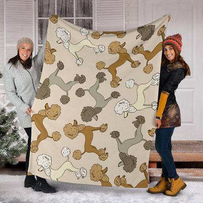 Poodle Pattern Print Design A01 Premium Blanket