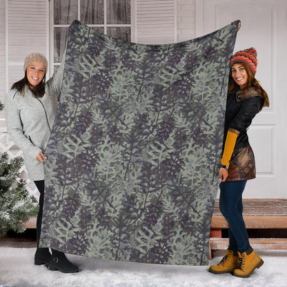 Camouflage Fern Pattern Print Design 05 Premium Blanket