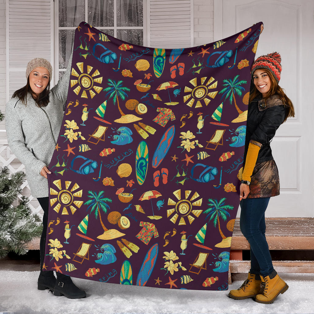 Aloha Hawaii Pattern Print Design 01 Premium Blanket