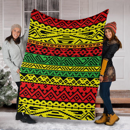 Rastafarian Pattern Print Design A02 Premium Blanket