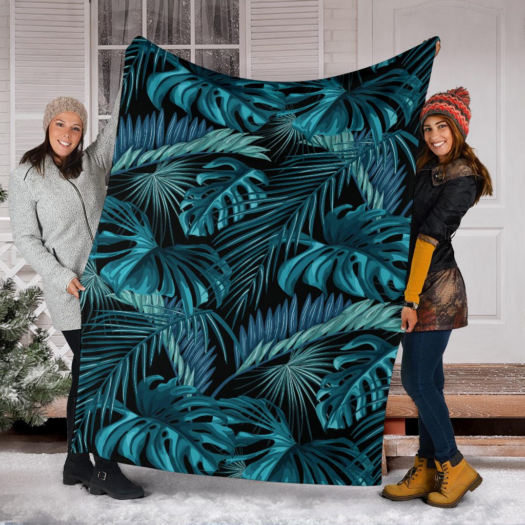 Palm Leaf Pattern Print Design A03 Premium Blanket