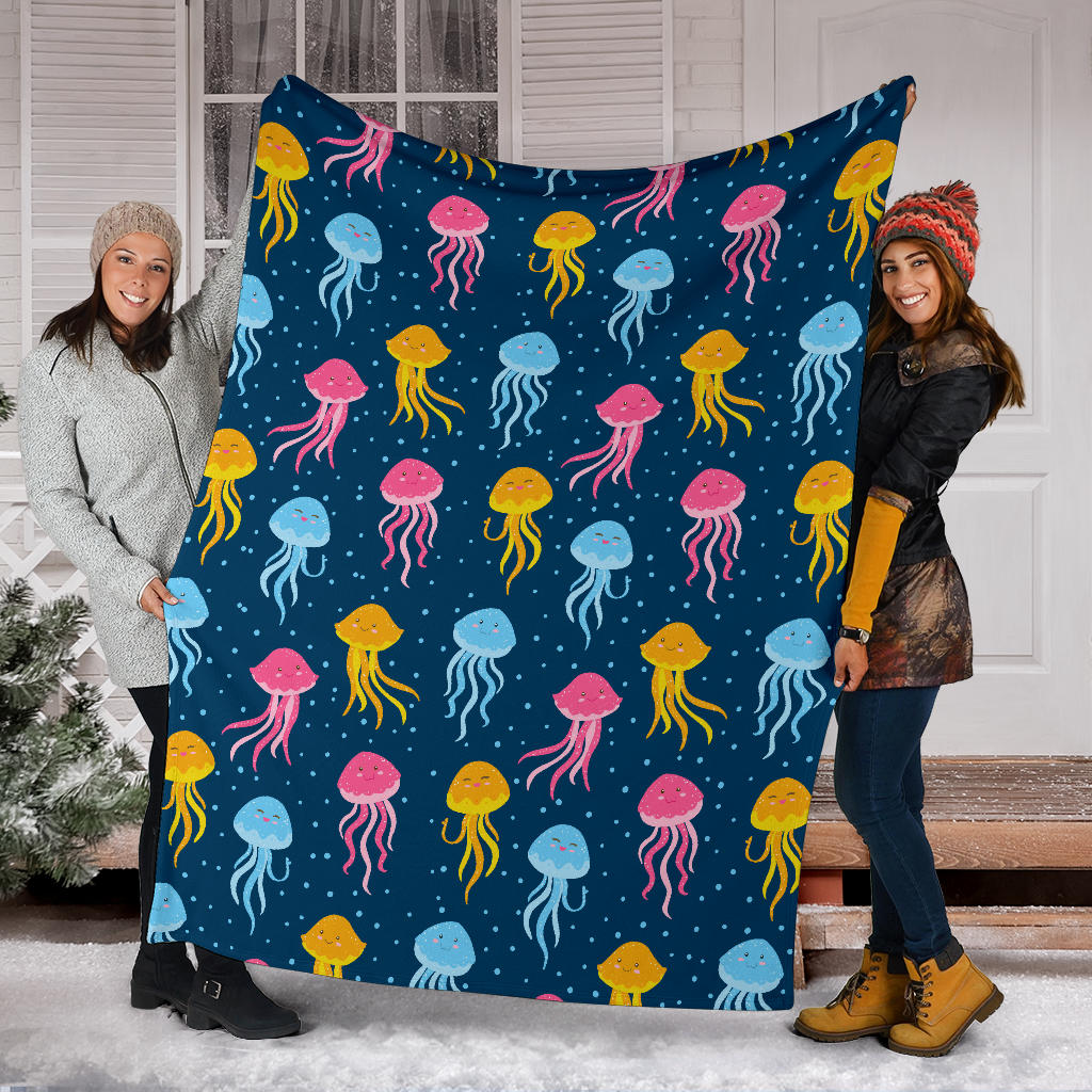 Jellyfish Pattern Print Design 04 Premium Blanket