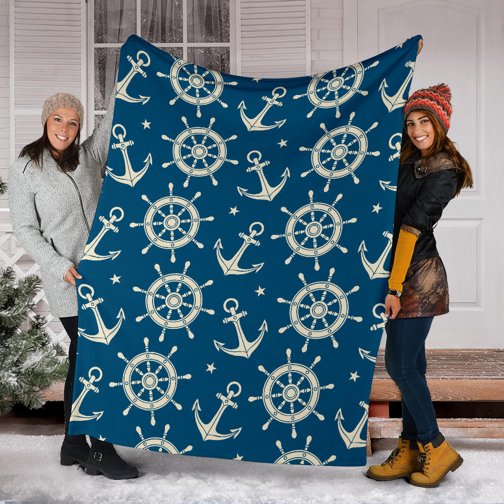 Anchor Pattern Print Design 01 Premium Blanket