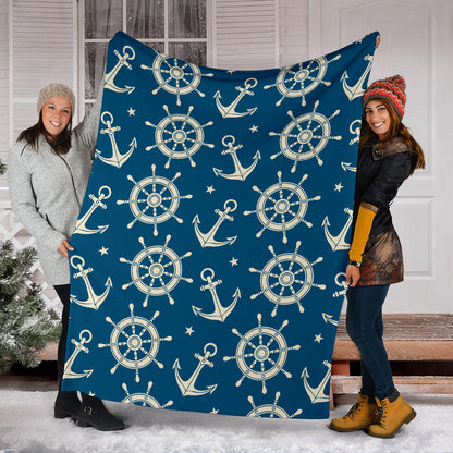 Anchor Pattern Print Design 01 Premium Blanket
