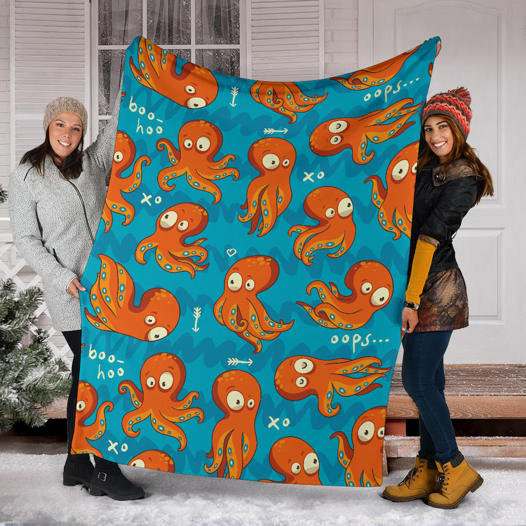 Octopus Pattern Print Design A02 Premium Blanket