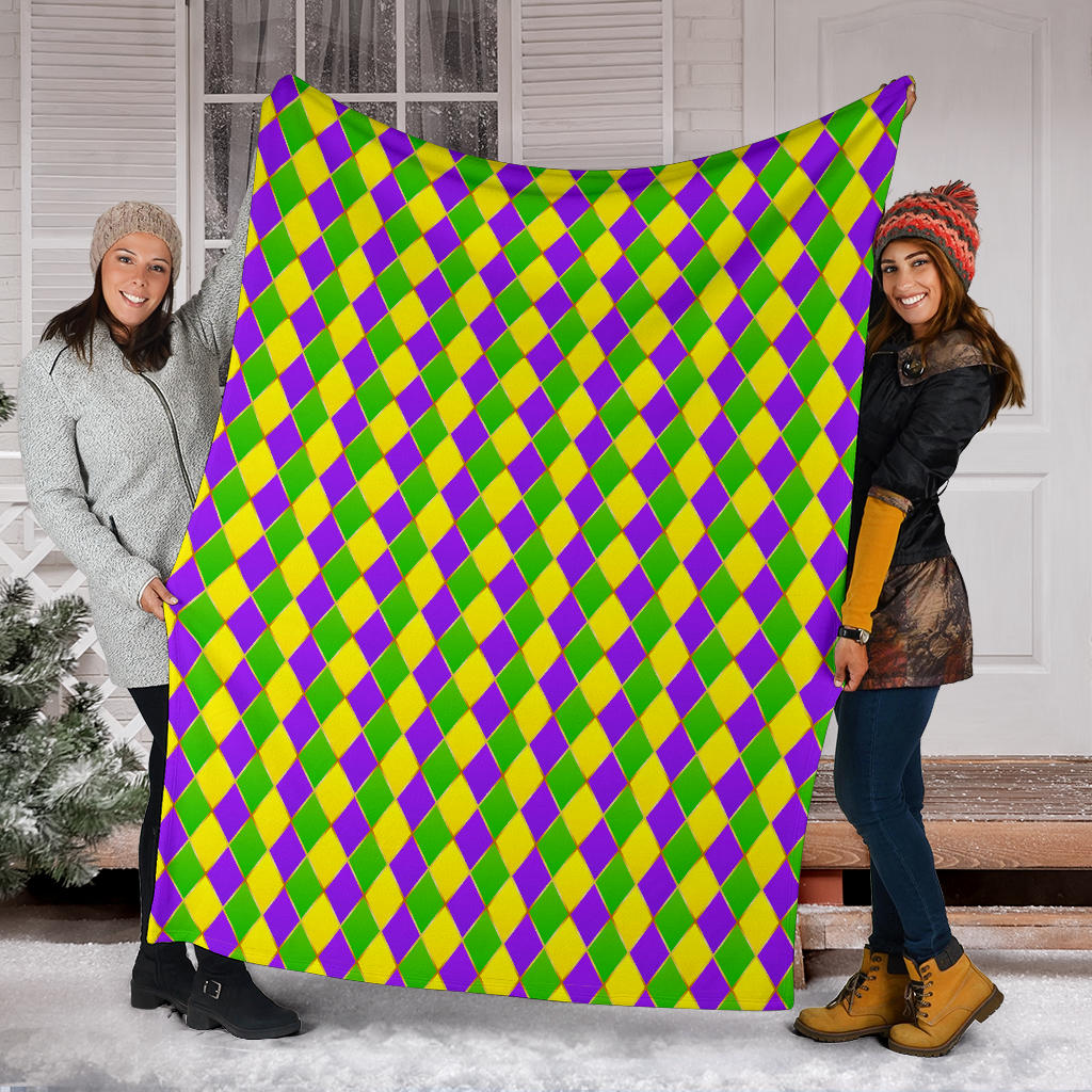 Mardi Gras Pattern Print Design 01 Premium Blanket