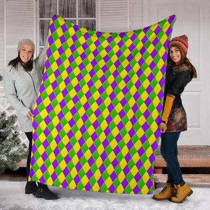 Mardi Gras Pattern Print Design 01 Premium Blanket