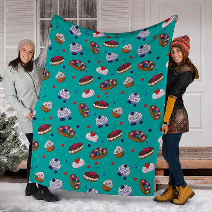 Cake Pattern Print Design 07 Premium Blanket