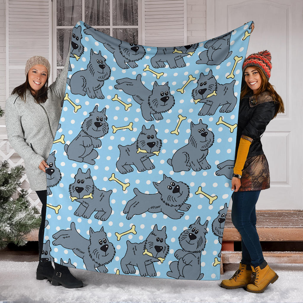 Schnauzers Pattern Print Design A02 Premium Blanket
