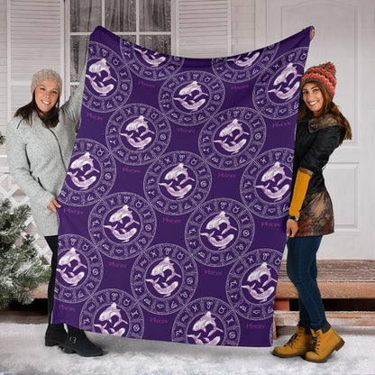 Pisces Pattern Print Design A02 Premium Blanket
