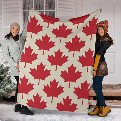 Maple Leaf Pattern Print Design 03 Premium Blanket