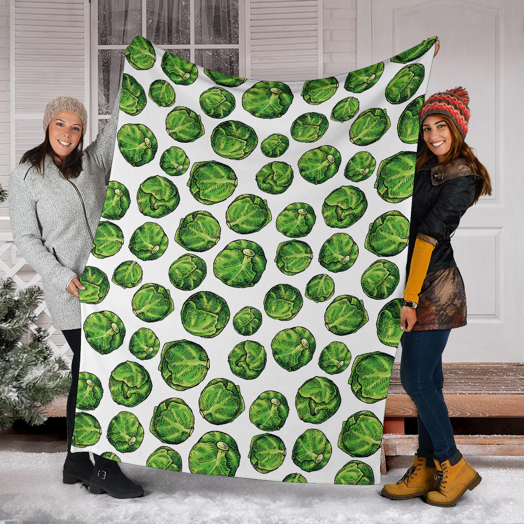 Brussels Sprouts Pattern Print Design 02 Premium Blanket