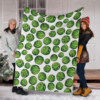 Brussels Sprouts Pattern Print Design 02 Premium Blanket
