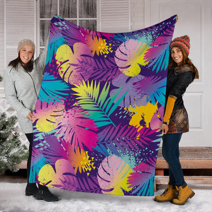 Palm Leaf Pattern Print Design A04 Premium Blanket