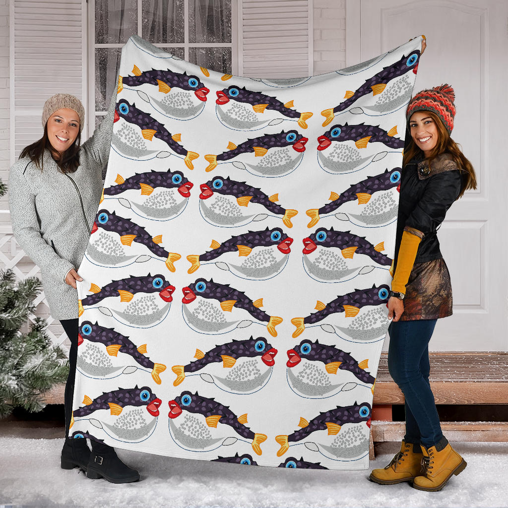 Fugu Pattern Print Design 03 Premium Blanket