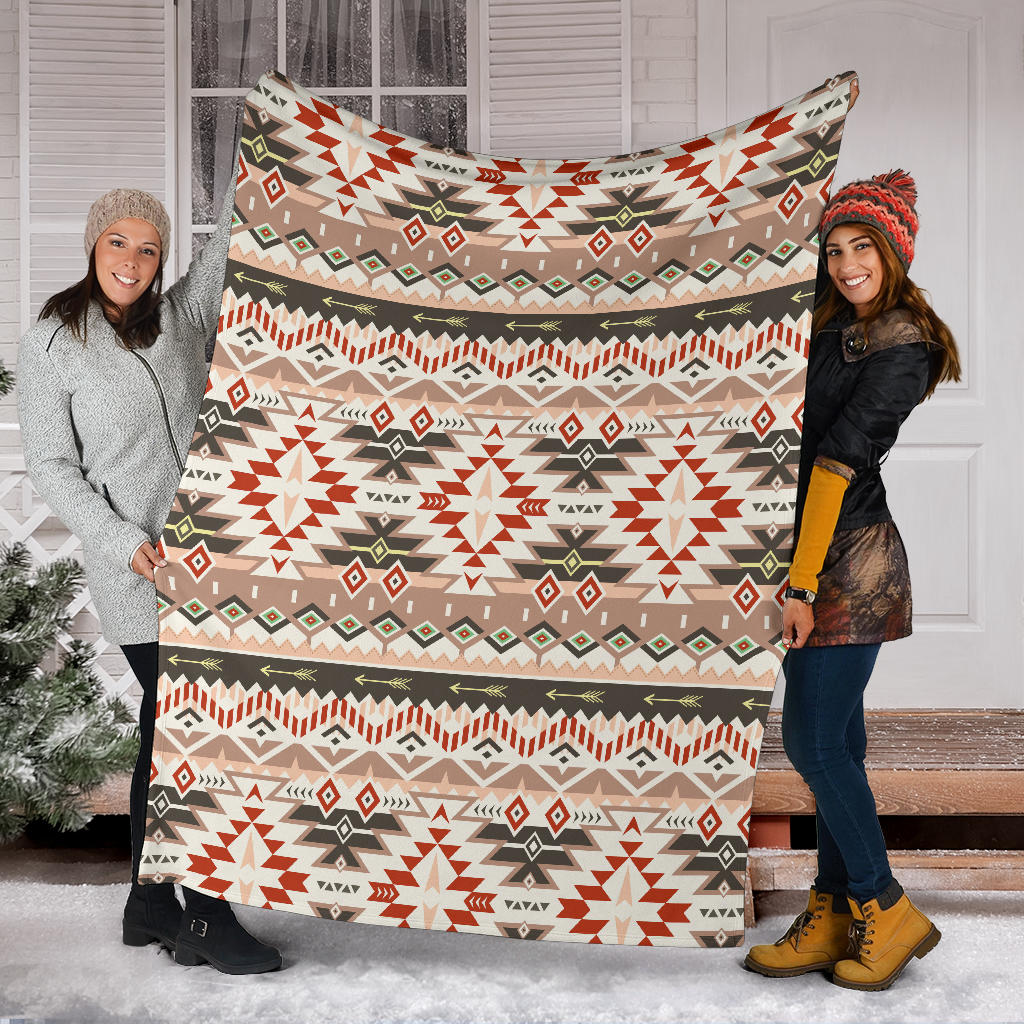 Aztec Pattern Print Design 05 Premium Blanket