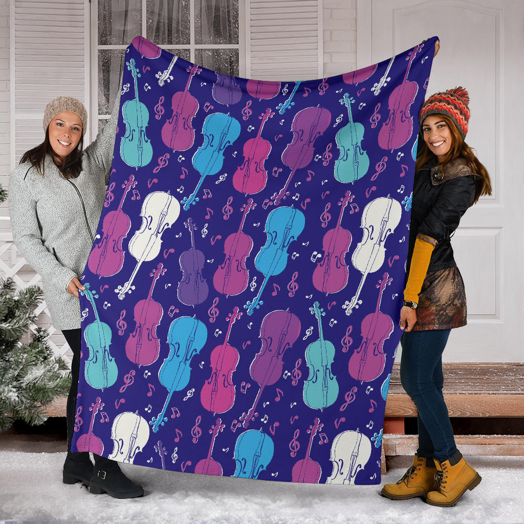 Cello Pattern Print Design 01 Premium Blanket