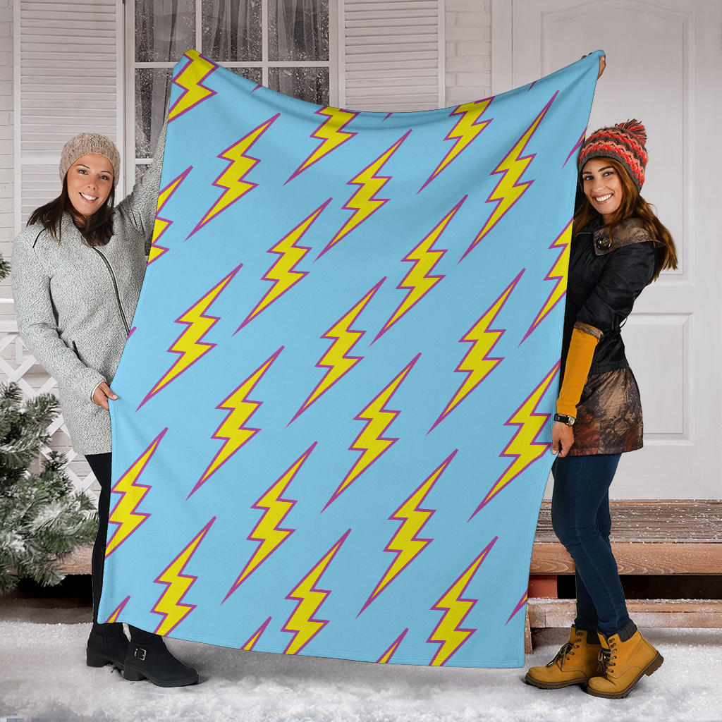 Lightning Thunder Pattern Print Design 02 Premium Blanket