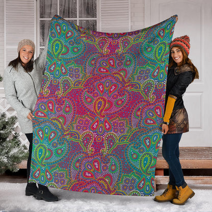 Boho Pattern Print Design 02 Premium Blanket