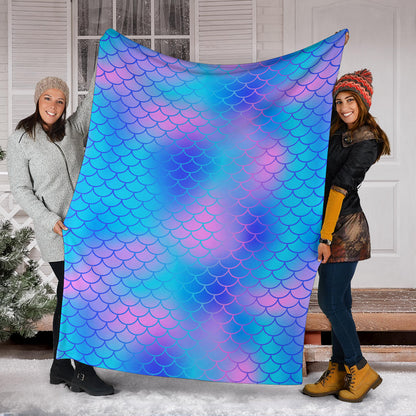 Mermaid Scales Pattern Print Design 04 Premium Blanket
