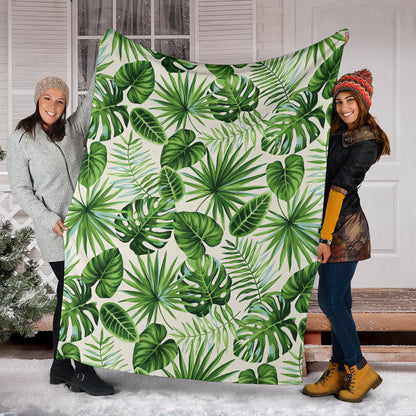 Palm Leaf Pattern Print Design A01 Premium Blanket
