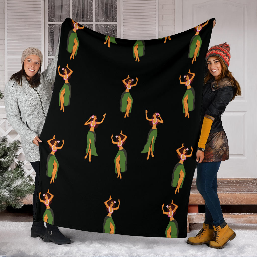 Hula Dancers Girl Pattern Print Design 01 Premium Blanket