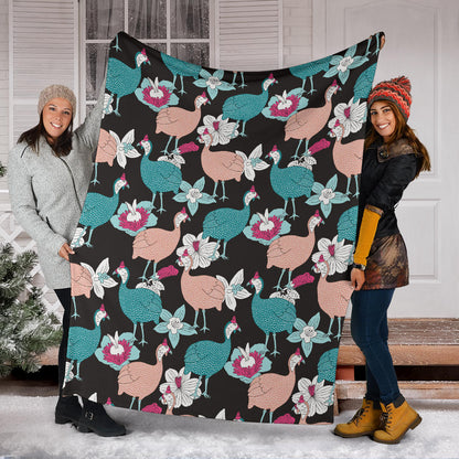 Guinea Fowl Pattern Print Design 03 Premium Blanket