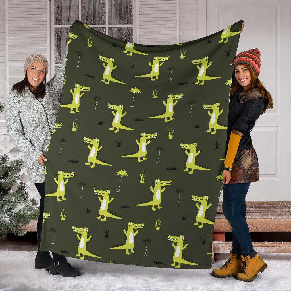 Alligator Pattern Print Design 05 Premium Blanket