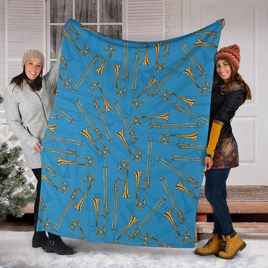 Trombone Pattern Print Design 01 Premium Blanket