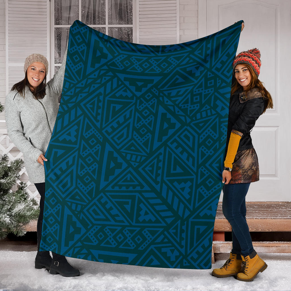 Maori Pattern Print Design 03 Premium Blanket