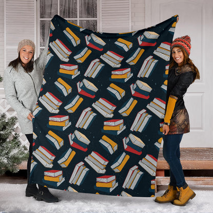 Book Pattern Print Design 07 Premium Blanket
