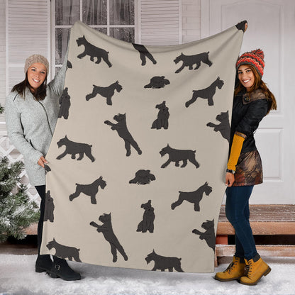 Schnauzers Pattern Print Design A06 Premium Blanket