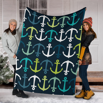 Anchor Pattern Print Design 03 Premium Blanket