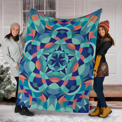 Kaleidoscope Pattern Print Design 03 Premium Blanket