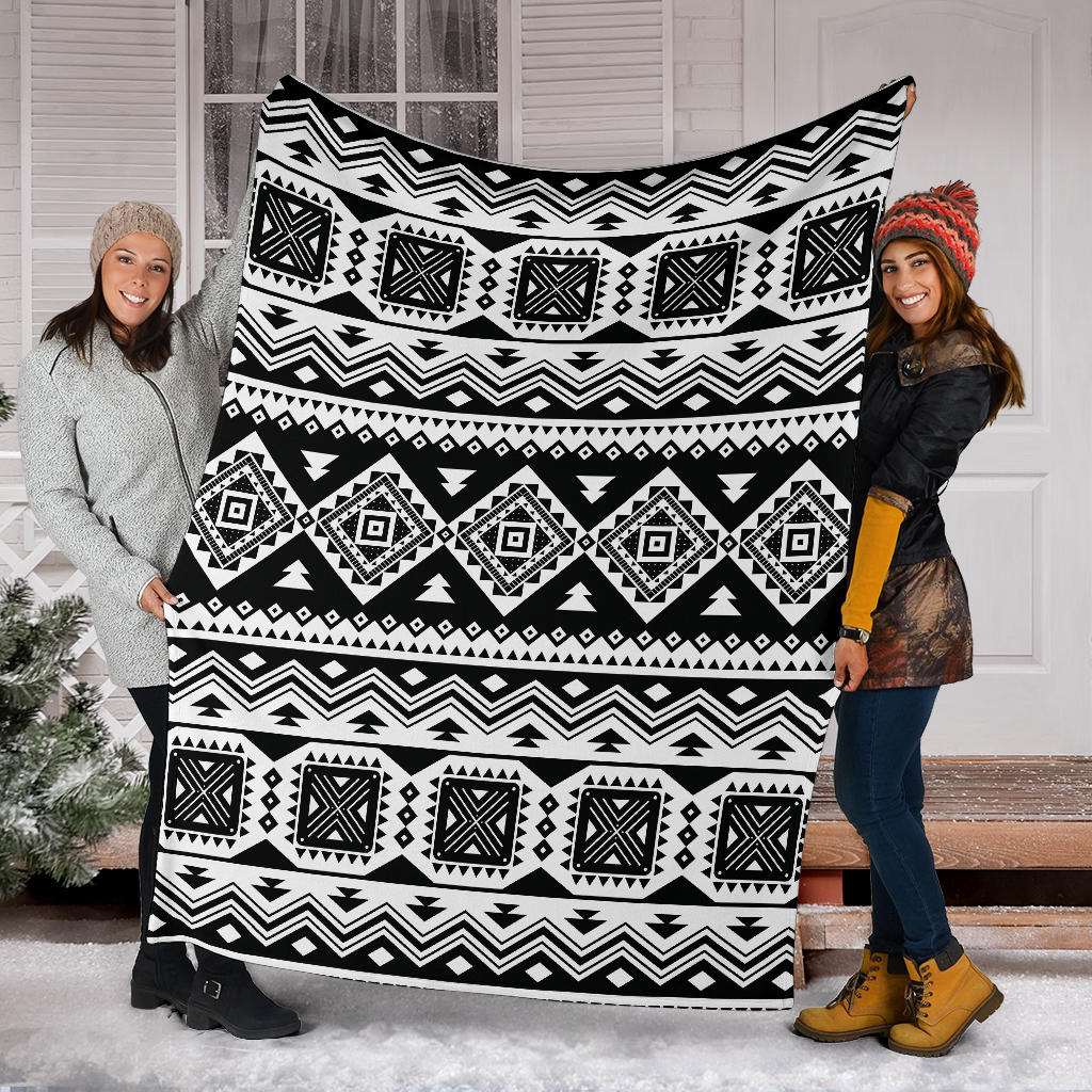 Aztec Pattern Print Design 08 Premium Blanket