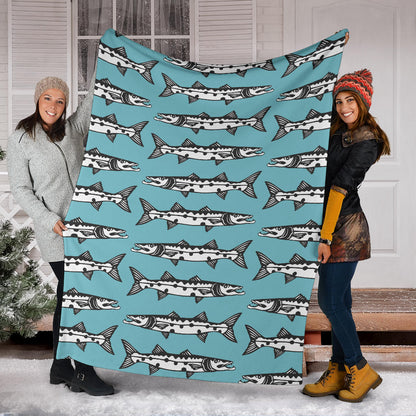 Barracuda Pattern Print Design 03 Premium Blanket
