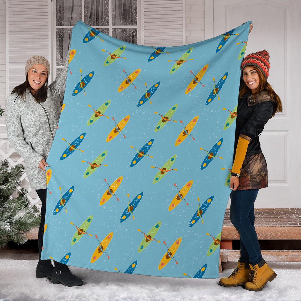 Kayak Pattern Print Design 04 Premium Blanket