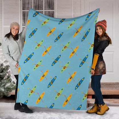 Kayak Pattern Print Design 04 Premium Blanket