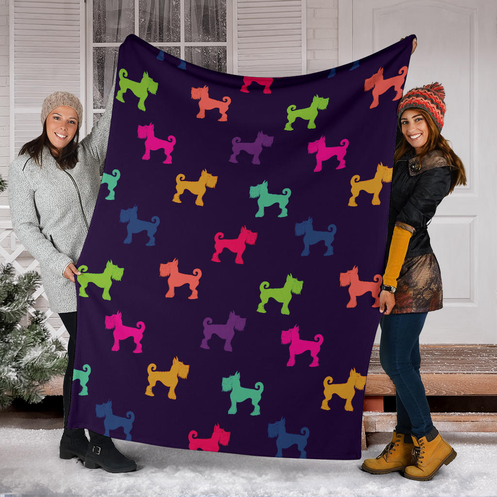 Schnauzers Pattern Print Design A05 Premium Blanket
